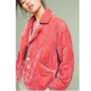 Anthropologie Quilted crushes velvet jacket